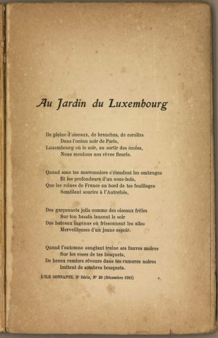 12/1911 - L'Ile sonnante : petite revue des lettres