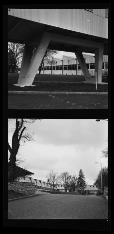 39MDT43 - Abords extérieurs de l'usine de Palente : négatif (noir et blanc).