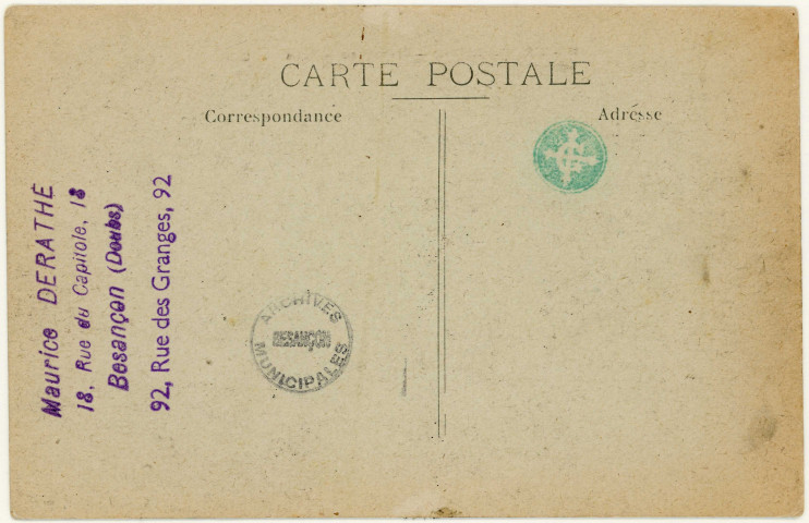 Série de cartes postales du Doubs en hiver : Doubs enneigé et glacé avec patineurs.