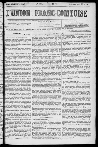 20/08/1879 - L'Union franc-comtoise [Texte imprimé]