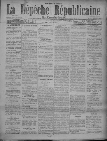 26/10/1928 - La Dépêche républicaine de Franche-Comté [Texte imprimé]