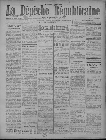 07/06/1923 - La Dépêche républicaine de Franche-Comté [Texte imprimé]