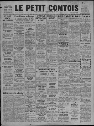 07/02/1941 - Le petit comtois [Texte imprimé] : journal républicain démocratique quotidien