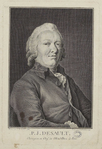P. J. Desault [image fixe] / Gravé par L. J. Cathelin, 1791.  ; Dessiné par C. N. Cochin.1788 , Paris : Place Vendôme, N°24, 1775/1785