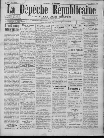 28/10/1931 - La Dépêche républicaine de Franche-Comté [Texte imprimé]