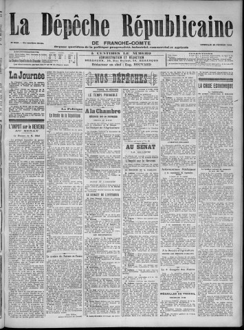 20/02/1914 - La Dépêche républicaine de Franche-Comté [Texte imprimé]