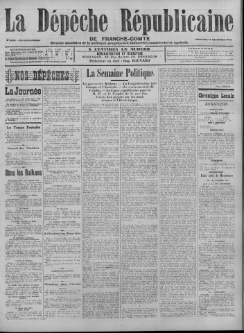 10/11/1912 - La Dépêche républicaine de Franche-Comté [Texte imprimé]