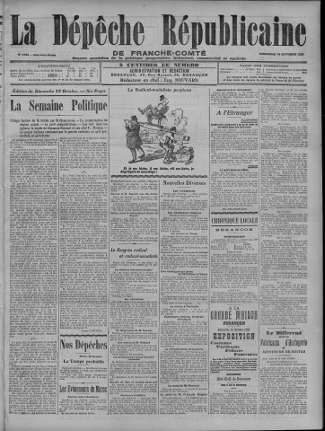 13/10/1907 - La Dépêche républicaine de Franche-Comté [Texte imprimé]