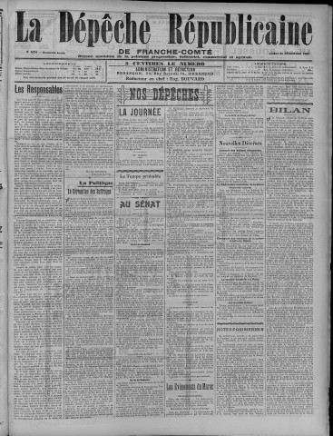 30/12/1907 - La Dépêche républicaine de Franche-Comté [Texte imprimé]