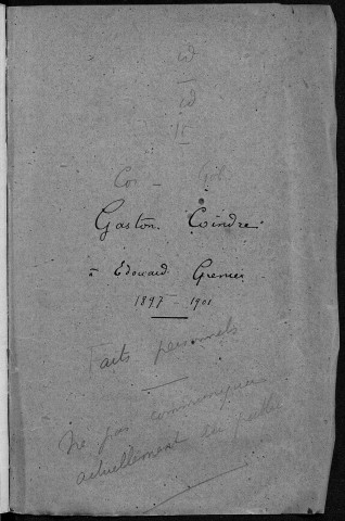 Ms 1426 - Coi-Gob (tome IV). Correspondance du poète Edouard Grenier (1819-1901)