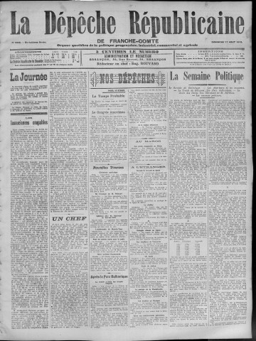 17/08/1913 - La Dépêche républicaine de Franche-Comté [Texte imprimé]