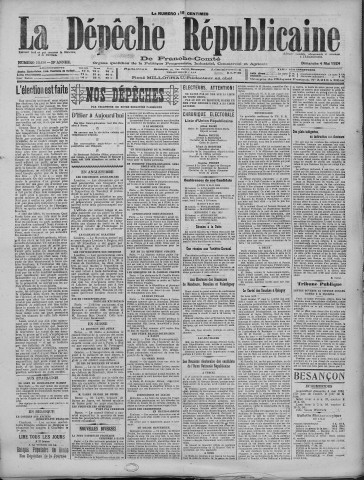 04/05/1924 - La Dépêche républicaine de Franche-Comté [Texte imprimé]