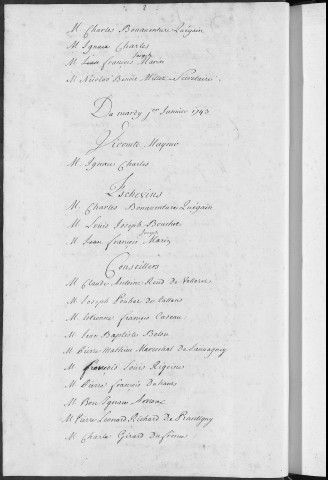 Registre des délibérations municipales 1er janvier - 31 décembre 1743