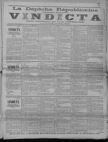 22/12/1923 - La Dépêche républicaine de Franche-Comté [Texte imprimé]