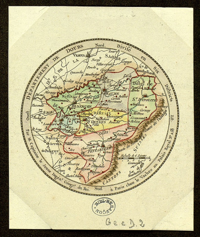 Département du Doubs divisé en six districts par M. Capitaine le jeune, ingénieur géographe du roi. 6 lieues. [Document cartographique] , Paris : chez le Vachez, 1790