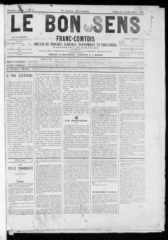 13/12/1885 - Organe du progrès agricole, économique et industriel, paraissant le dimanche [Texte imprimé] / . I