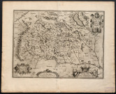 Burgundiae Comitatus. Hugo Cusinus, sive Cognatus patriam suam sic describebat. 1589. Scala milliarum burgundic. 8 [Document cartographique] , Anvers, 1603