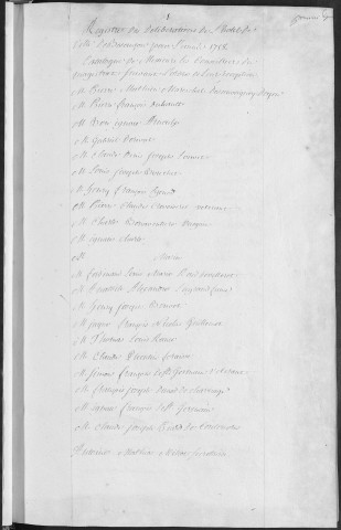 Registre des délibérations municipales 1er janvier - 31 décembre 1758