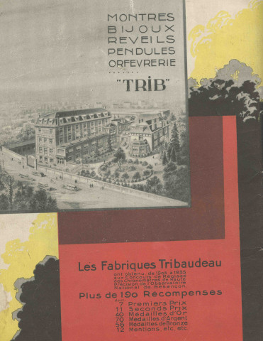 Fabriques Tribaudeau Besançon : catalogue de vente n°86 pour l'année 1936.