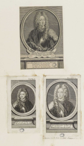 [Trois Portrait de Louis Henri de Bourbon Prince de Condé] / E.Desrochers rue du Four près la rue Saint-Jacques.- A Paris : E. Desrochers