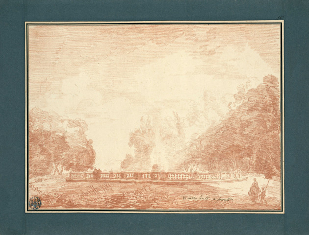 56 - Vue du jet d'eau de la villa Aldobrandini à Frascati , [Rome], [1761]