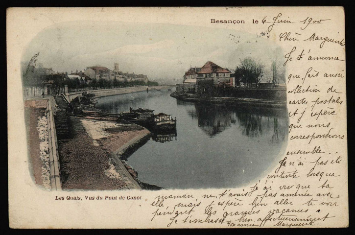 Besançon - Les Quais, Vus du Pont Canot [image fixe] , 1897/1899