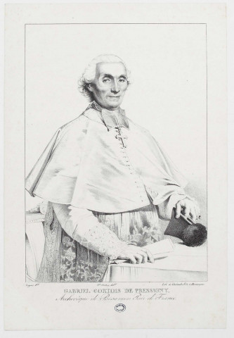 Gabriel Cortois de Pressigny Archevêque de Besançon Pair de France / Use Mathey, del., Ingres Pt.- Besançon : Lith de Chalandre fils