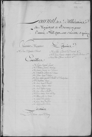Registre des délibérations municipales 1er janvier - 31 décembre 1775