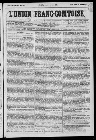 23/12/1869 - L'Union franc-comtoise [Texte imprimé]