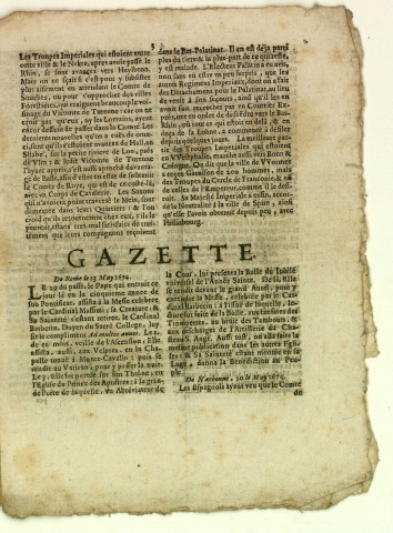 Nouvelles ordinaires du 2 juin 1674
