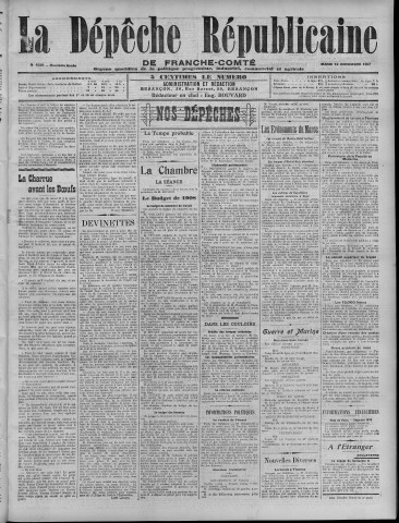 12/11/1907 - La Dépêche républicaine de Franche-Comté [Texte imprimé]
