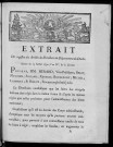 Extrait du registre des arrêtés du Directoire du département du Doubs. Séance du 13 Juillet 1792...