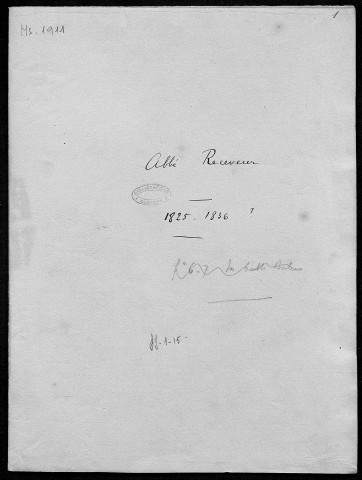 Ms 1911 - Correspondance de Charles Weiss (tome XXIV) : de Receveur à Tissot