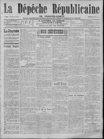 02/05/1913 - La Dépêche républicaine de Franche-Comté [Texte imprimé]