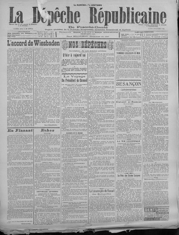 10/10/1921 - La Dépêche républicaine de Franche-Comté [Texte imprimé]