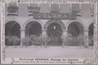 Besançon - Restaurant Colomat, Passage des Carmes - Entrée, Grande-Rue 86 et Rue de la Préfecture 4. [image fixe] , 1897/1903