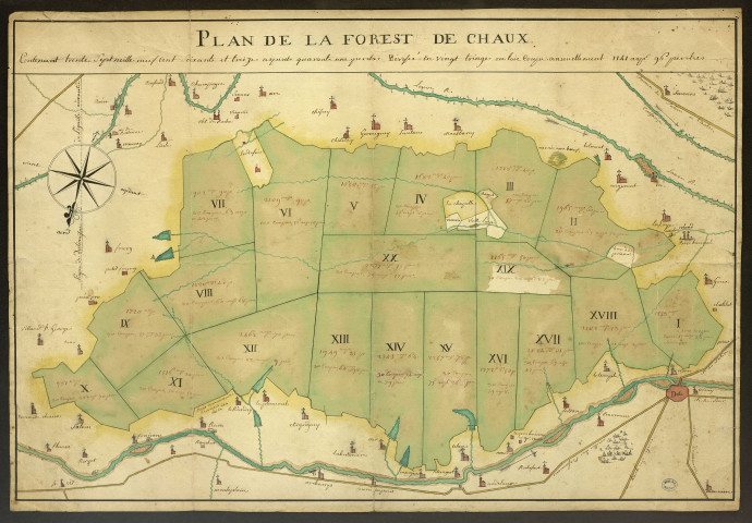 Plan de la forêt de Chaux (Jura) [dessin] , [S.l.] : [s.n.], [s.d.]