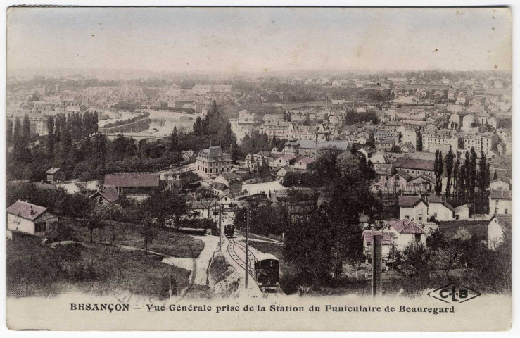 Besançon - Besançon - Vue Générale prise de la Station du Funiculaire de Beauregard. [image fixe] , Besançon : Etablissements C. Lardier - Besançon (Doubs), 1904/1922
