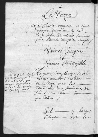 Comptes de la Ville de Besançon, recettes et dépenses, Compte de Jacques Antoine Varin (1er janvier - 31 décembre 1677)
