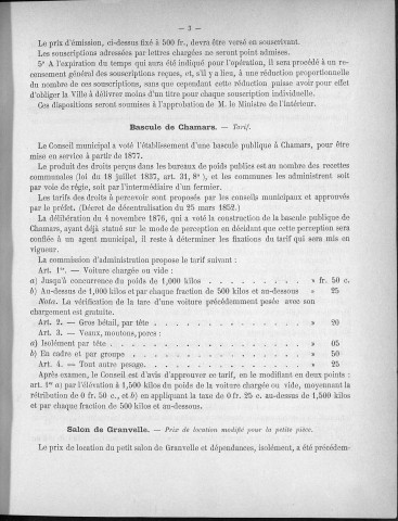 Registre des délibérations du Conseil municipal pour l'année 1877 (imprimé)