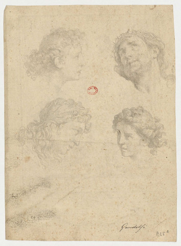 Quatre études de têtes d'homme [Image fixe] / Gandolfi , [S.l.] : [s.n.], [années 1750-1800]
