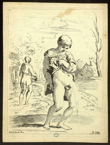 Un jeune garçon qui pisse [image fixe] / Annibal Carache In. C. Sculp. , 1712/1765