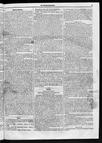 01/02/1842 - Le Franc-comtois - Journal de Besançon et des trois départements