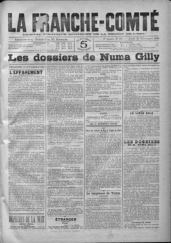 22/11/1888 - La Franche-Comté : journal politique de la région de l'Est