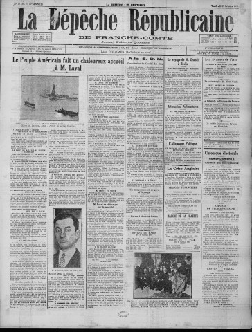 23/10/1931 - La Dépêche républicaine de Franche-Comté [Texte imprimé]