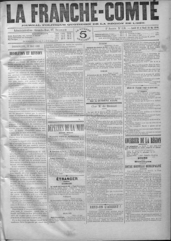 21/05/1888 - La Franche-Comté : journal politique de la région de l'Est