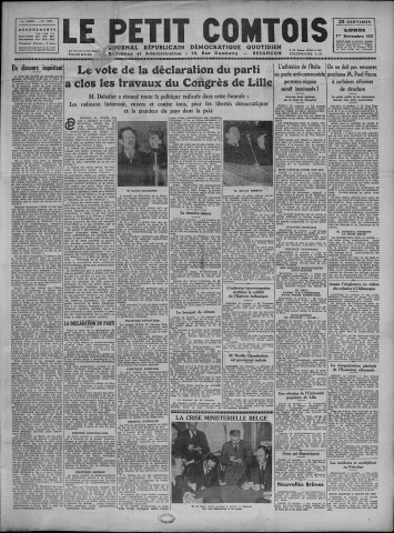 01/11/1937 - Le petit comtois [Texte imprimé] : journal républicain démocratique quotidien