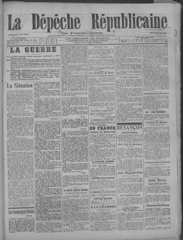 29/05/1918 - La Dépêche républicaine de Franche-Comté [Texte imprimé]