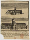 Londres, cathédrale St-Paul [Image fixe] : deux vues latérales avant et après l'incendie de la flèche , 1666