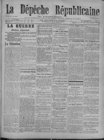 25/08/1918 - La Dépêche républicaine de Franche-Comté [Texte imprimé]